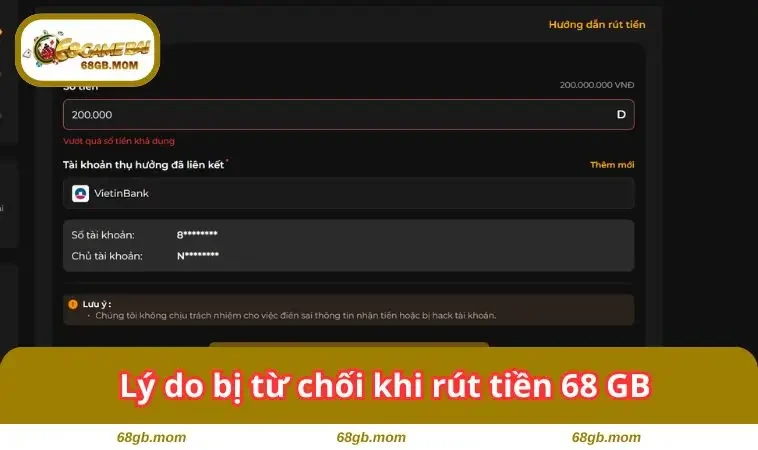 Lý do bị từ chối khi giao dịch